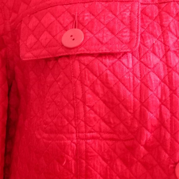 Laura Ashley Textured Button Up Jacket in Red Size XL - Picture 4 of 10